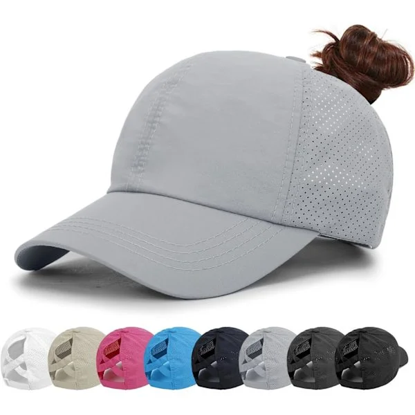 Dame Baseball Cap - Hestehale Solhat Hurtigtørrende Løb Cap Dame Golf Caps Criss Cross Justerbar Trucker Hatte til Kvinder Piger