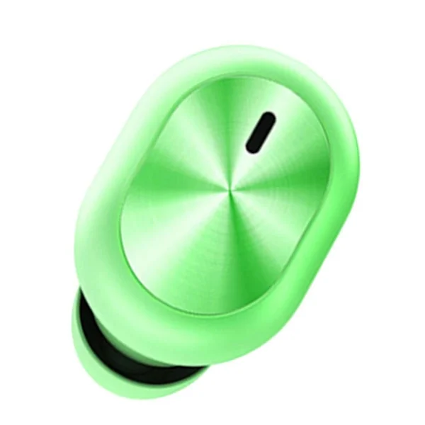 Enkel Bluetooth 5.0 Hörlur Trådlös Hörsnäcka Headset med Mikrofon Grön