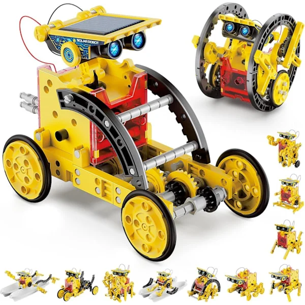 Solcellsrobot-kit, robotleksaker för pojkar 7-12 år, pojke present 7-12 år, leksaker för pojkar 7 8 9 10 11 12 år, konstruktioner PL A