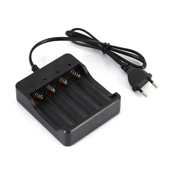 4 Spors Batterilader For 18650 Litium Oppladbart Batteri EU Plugg