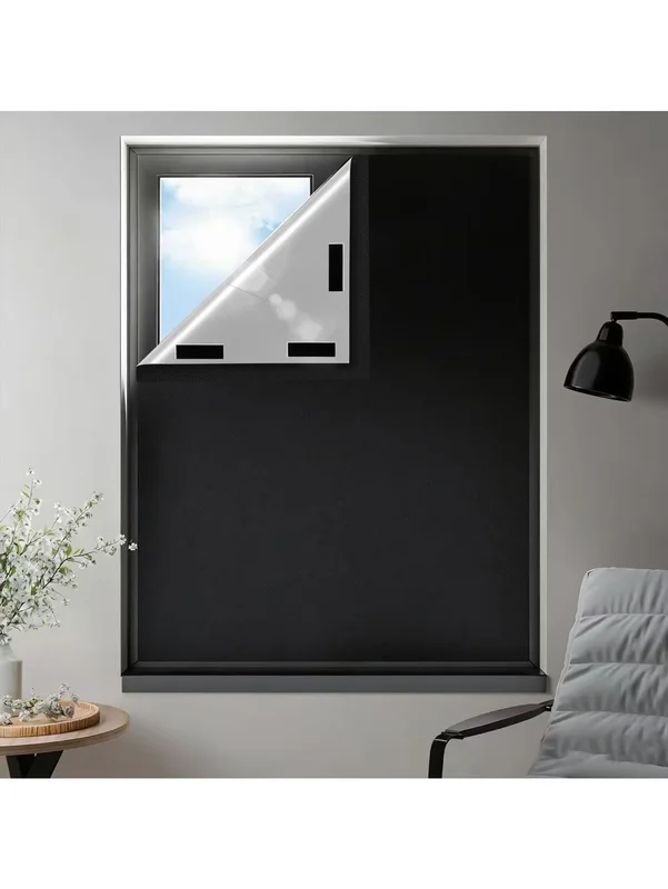 AliExpress - 100 % lichtundurchlässige Vorhänge für Zuhause, nicht perforiert, selbstklebend, Sonnenschutzstoff, tragbare Reisevorhänge, Vorhänge und 