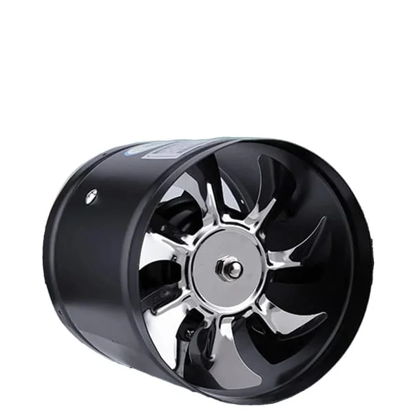 Inline Extractor Fan, 500m2/h Ilmavirta, Matala Melu Toiminta, musta