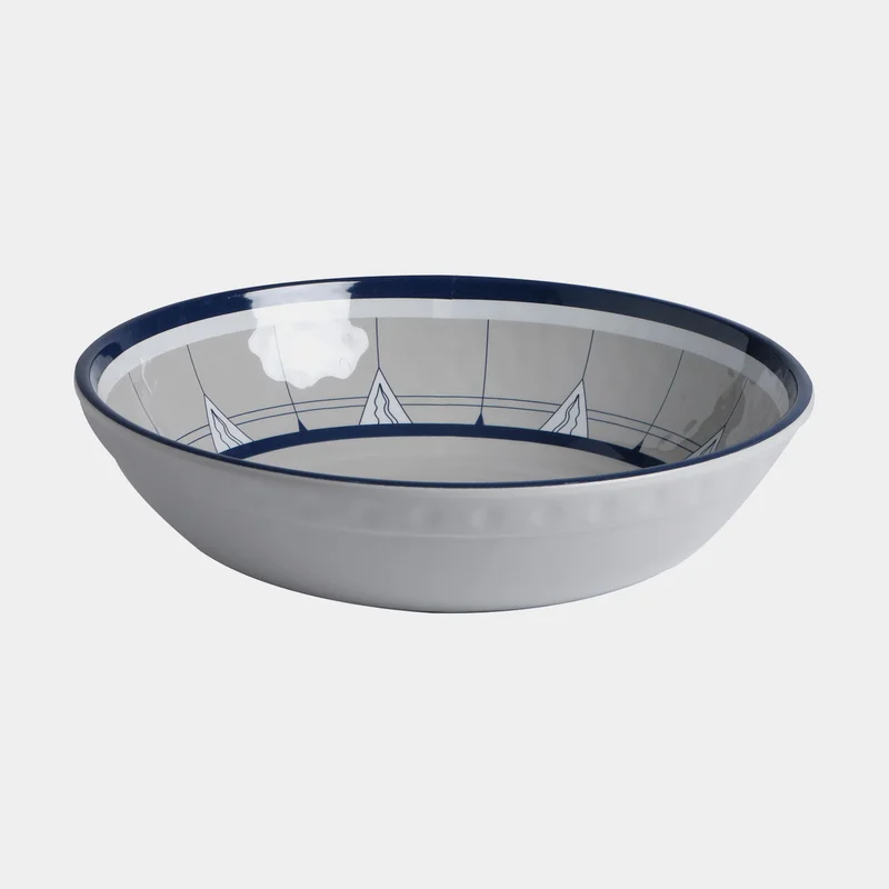 Deep melamine plates Marine Business Pacific, white/blue, 22 cm, 6-pack