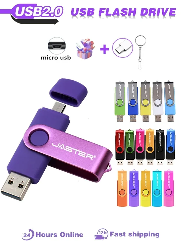 AliExpress - JASTER OTG-Clé usb 2 en 1, support à mémoire de 16gb 32gb 64gb 128gb, lecteur flash, stockage externe, double application conviviale rée,