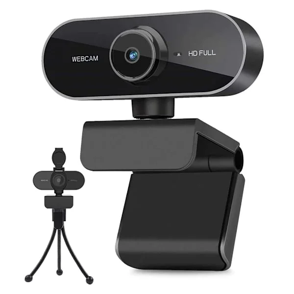 Webbkamera med mikrofon, Full HD 1080P Webbkamera Videokamera för