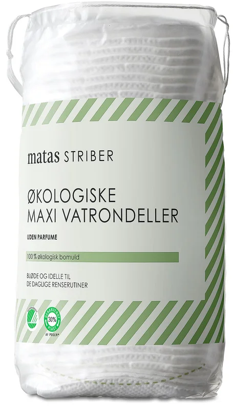 3 for 39,-, Matas Striber Økologiske Maxi Vatrondeller 40 stk., Hudpleje, Tilbehør Til Ansigtsrens, Vatrondeller