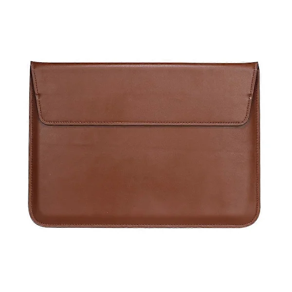 Kuvertstil PU Läder Laptop Väska Fodral för MacBook Air 13,3-tum/iPad Pro 12,9-Brun