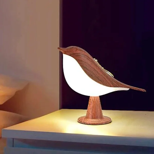 Sängbordslampa med touchkontroll, härlig fågel LED-lampa, sängbordslampa med doftande fågel, dekorativ kreativ nattlampa