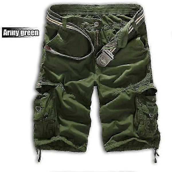 Miesten armeijatyyliset cargo-shortsit taskuilla, puolipitkät, kestävät työhousut