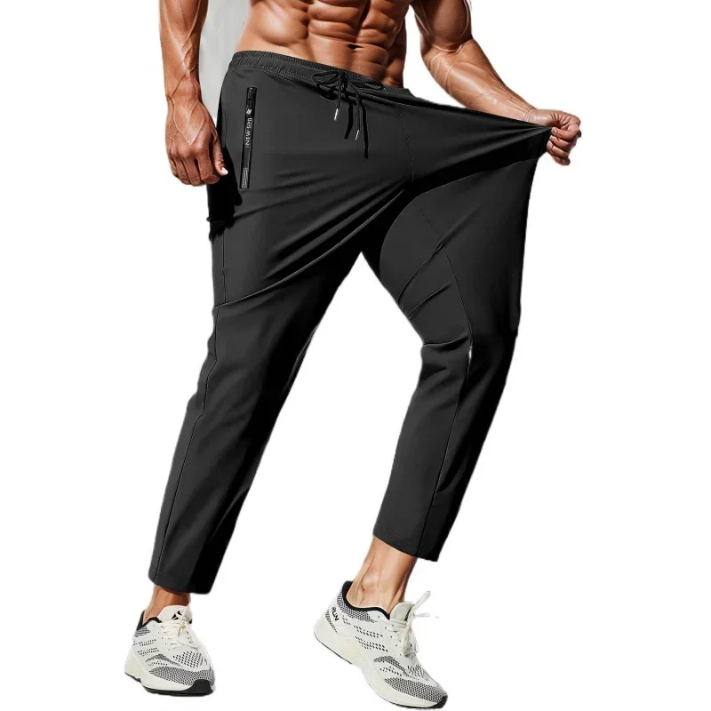 AliExpress - Joggingbroek Man Vissen Heren Hoge Stretch Ijs Zijde Joggingbroek Met Ritszakken Ademende Elastische Sportbroek Heren Cadeau