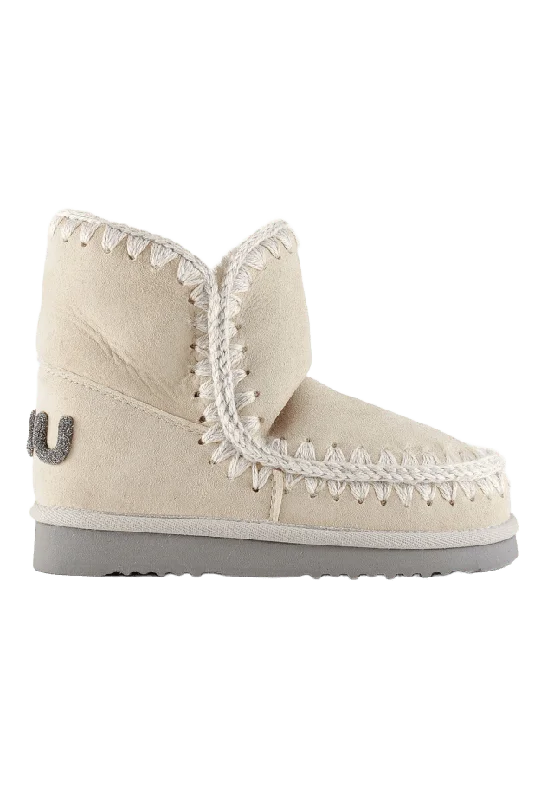 MOU ESKIMO 18 SUEDE - GLITTER LOGO Kängor & boots Dam Vit 39