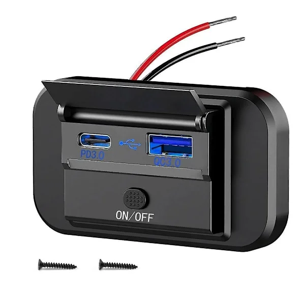Dobbelt Hurtig Opladning USB QC3.0 og PD3.0 RV USB Stik 12V USB Oplader Bil USB Port 12 Volt USB Stik