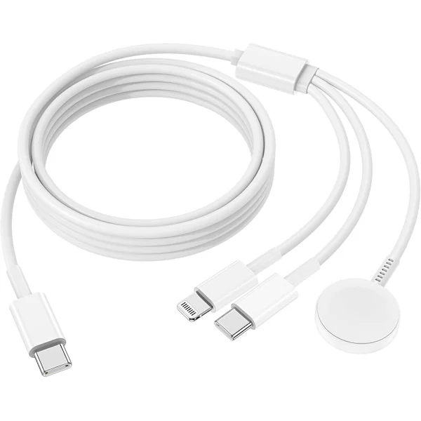 2025 Senaste Modell Apple Watch Laddare, Apple iWatch Magnetisk Snabbladdare till USB C Kabel, 3 i 1 Multi Laddningskabel 1,8 m Kompatibel med W
