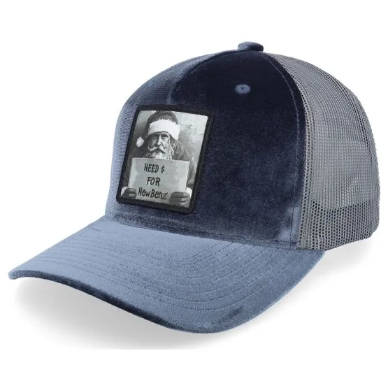 Ho-Ho-Hats - Grå trucker Caps - Hobo Santa Need Cash For Benz Velvet Grey Trucker @ Hatstore