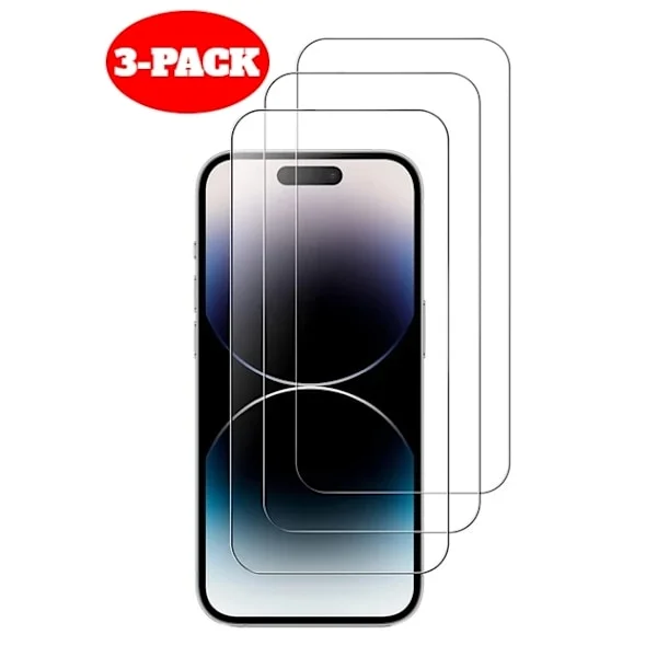 3-Pack - iPhone 15 Pro Max Härdat Glas Skärmskydd