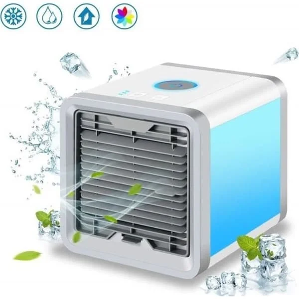 (7 LED Farver) Bærbar Aircondition - 7House - Mini USB Ventilator - 3I1 - Luftfugter - Luftrenser