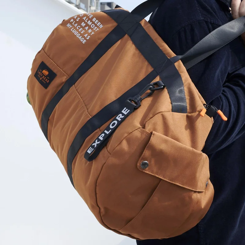 Lealand Brown Foldable Duffel Bag for Men - Duffle bags