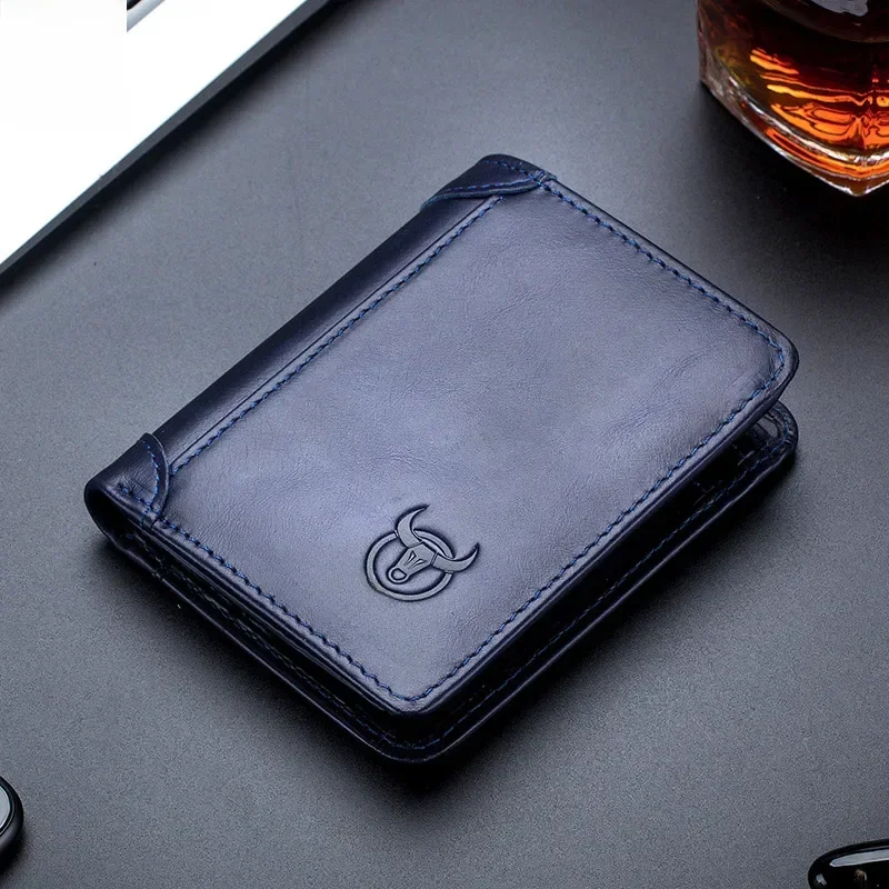 AliExpress - BULLCAPTAIN nouveau portefeuille homme en cuir véritable petit Mini porte-carte homme sac à main poche RFID portefeuille pièce de monnaie