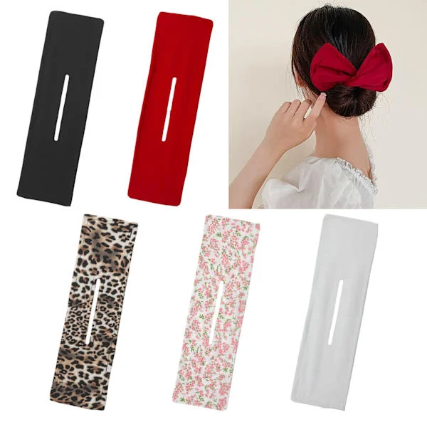 5 kpl Deft Lazy Hair Curler Bun Maker -setti, rusetti-koristeelliset hiuslisäkkeet, muodikkaat ranskalaiset nutturahiusnauhat, kierteinen 