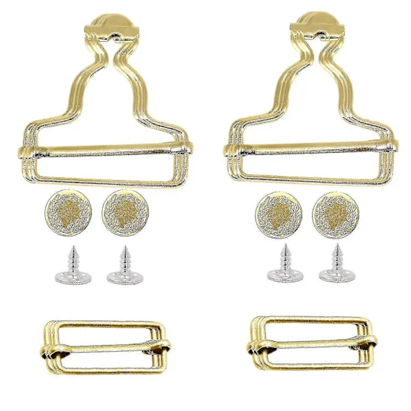 Hängselbyxa Spänne Justerbara Slider Clips Med Jeansknappar STORLEK, FÄRG Guld