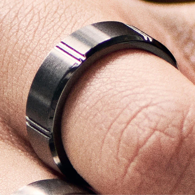 Anillo de titanio negro Aesop Brock para hombres - Anillos de titanio