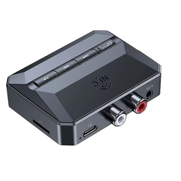 NFC Bluetooth-modtager, Bluetooth 5.3 Aux-adapter til bil, trådløs lydmodtager til hjemmebiograf/