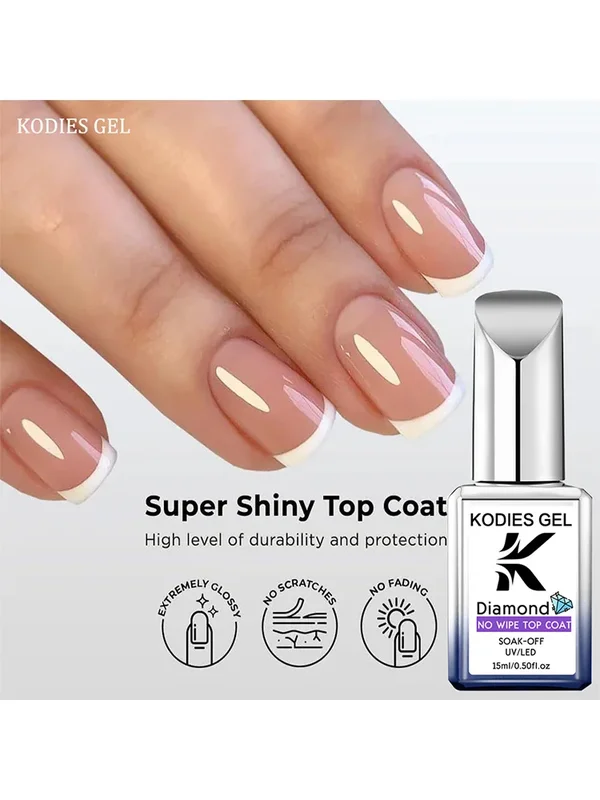 AliExpress - KODIES GEL diamant couche de finition sans lingette Super brillant 15ml HEMA/TPO gratuit Gel vernis à ongles cristal brillant Gel 