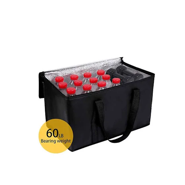 Isolert veske - Piknikveske - Utmerket termisk isolasjon - Ideell for reise - Svart 51 x 25,5 x 33 cm