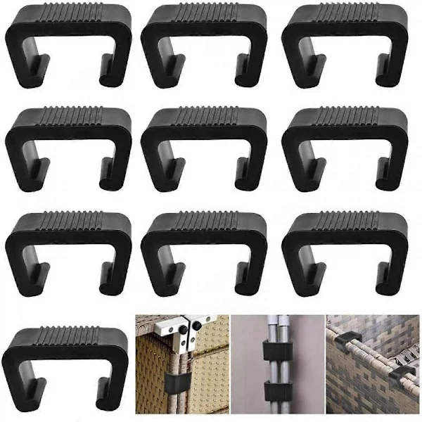 10 stycken Trädgårdsmöbelklämmor Kopplingar Rottingmöbler Anti-Deformerade för Utesoffa Plastrottingstol, 4,3 cm