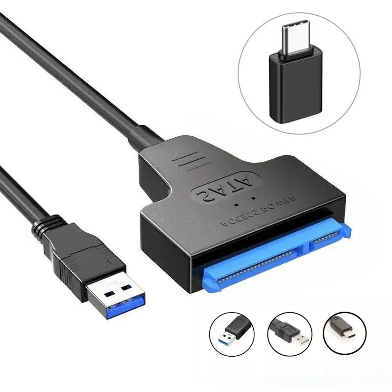 AliExpress - SATA-zu-USB-Kabel USB 3.0/Typ-C zu SATA III Festplattenadapter für 2,5-Zoll-HDD/SSD SATA III Festplattenlaufwerk USB-SATA-Konverter