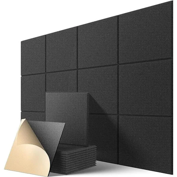 Akustiikkapaneeli 12 kpl itseliimautuvia akustiikkapaneeleja, tiheä seinäpaneeli, 30*30cm, musta-FA-