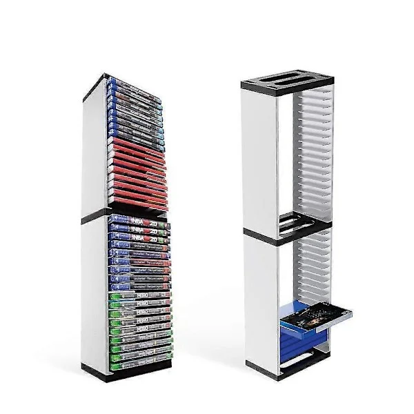 PS5 Spelhållare Spel Förvaring Organizer - 36 CD Spelhållare Disk Tower för PS5 - Spelbox Förvaringstorn