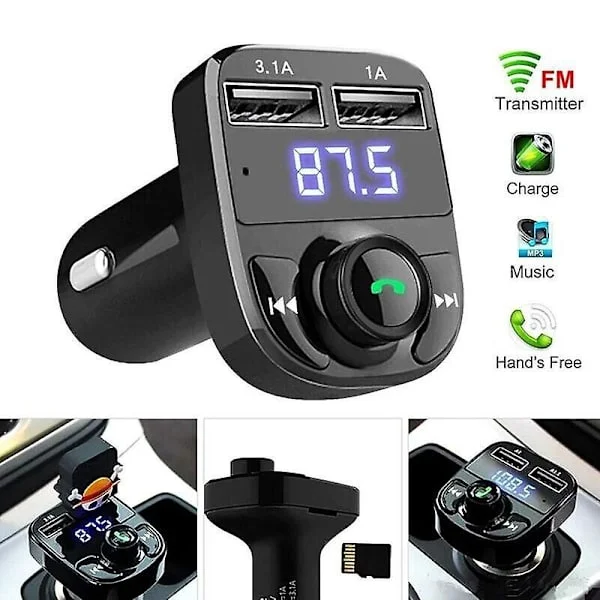 Trådlös Bluetooth FM-sändare MP3-spelare USB-billaddaradapter