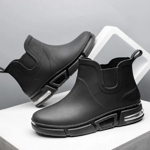 Men's Rain Boots, Waterproof and Non-slip - Black 43 43