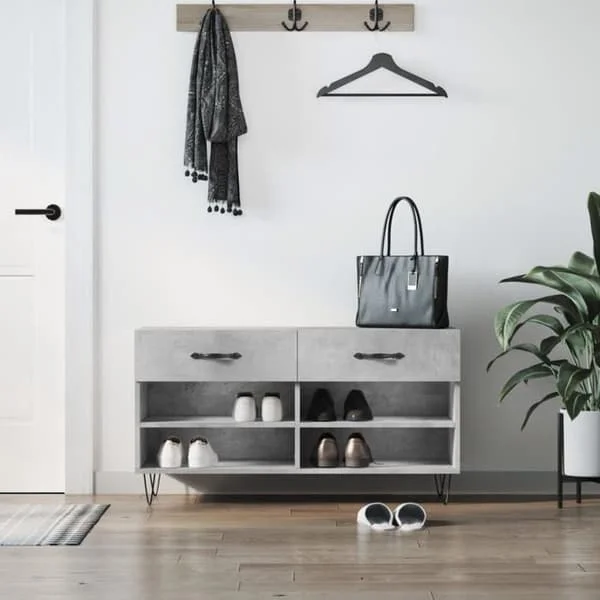 vidaXL Skobänk, Skoskåp med 4 hyllor och fötter, Skoskåp med 2 lådor Vardagsrum, Modern, 829736