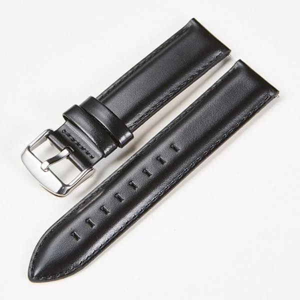 Klockarmband Läder Svart 22MM Svart 22mm Svart 22mm