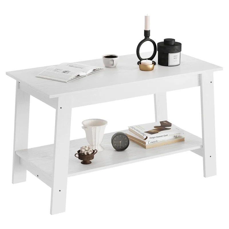 AliExpress - Rustikaler Farmhaus-Holz-Couchtisch mit Ablagefach, Rechteckiger Kleiner Beistelltisch für Wohnzimmer, Einfache Montage