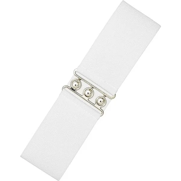 Retro Vintage Bälte | Elastiskt Bälte Damtillbehör | 50-tals Sjuksköterskebälte | Stretchbälte Med Silverspänne & Spänne | Midjebälte För Klänning