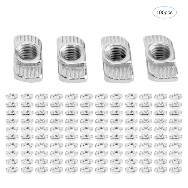 European Standard T-nuts M6 Thread 30T Sliding Nuts 100 pcs