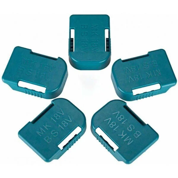 Set med 5 batterihållare för Makita 18 V batteri, även för Bosch 18 V batterihållare, kompatibel med BL1830 BL1840 BL1850 BL1860 BAT622 batterier