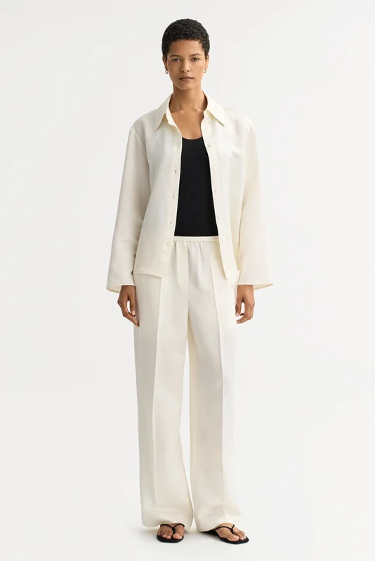 Soft Goat - Silk pants - Silk pants women - XS - Ivory