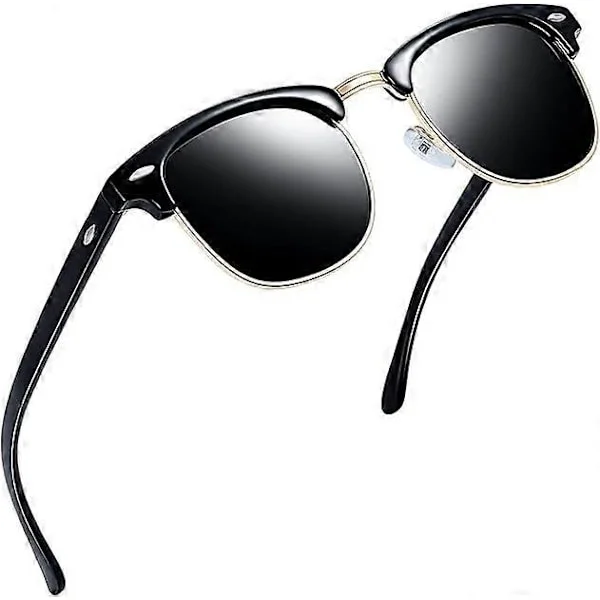 Semi-rimless Polarized Sunglasses Men - UV400 Protection Retro Half Frame Sunglasses Unisex Polarized Men Women Sunglasses