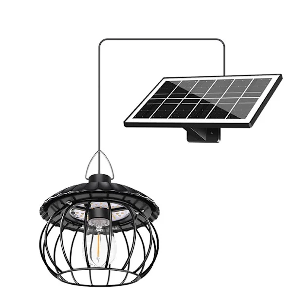 Aurinkokennovalaisin ulko- ja sisätiloihin kaukosäätimellä varustettu aurinkoenergialla toimiva riippuvalaisin, vedenpitävä ajastin, aurinkovalot, puu