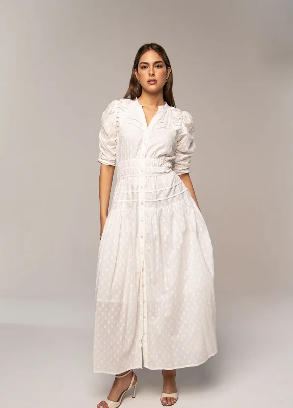 Fabienne Dress Powder White Powder White / L
