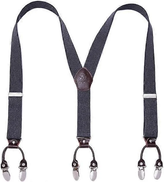 Herre seler Y-modell Seler One size Justerbare seler Bukseseler Salopette Seler Sterke metallklemmer Herre seler (Greey)