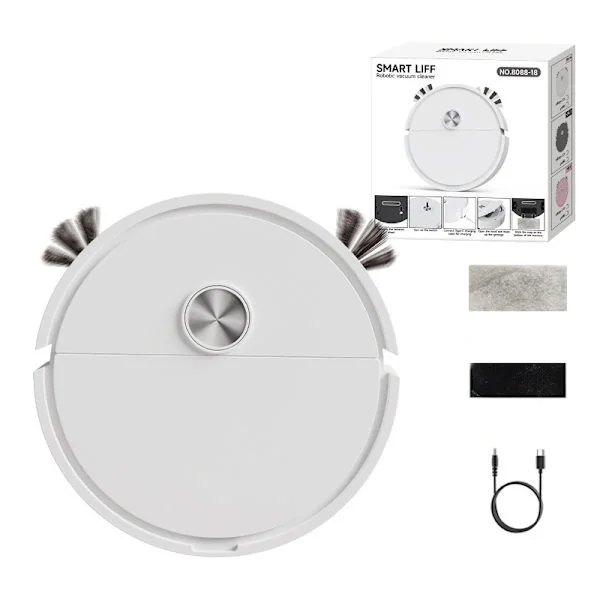 Rechargeable Mini Robot Vacuum Cleaner with Mop, Compact Floor Cleaning Machine