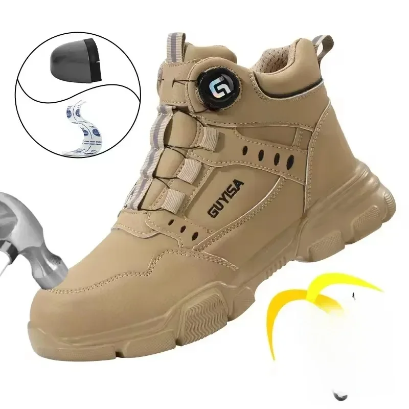 AliExpress - Men Rotating Button Labor Protection Shoes Anti-smash Anti Puncture Safety Shoes Work Boots Steel Toe Shoes Indestructible Shoes