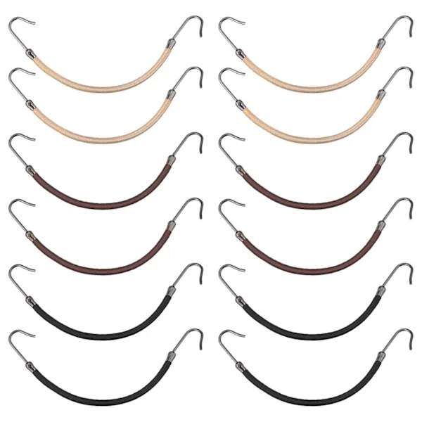 Brun og blond elastisk hårstrikk med krok for styling av hestehale, hårstrikk med kroker for krøllete og langt hår, svart, 30 stykker