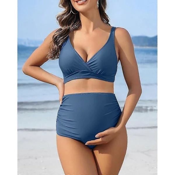 Charmleaks Gravid Bikini Set med Hög Midja