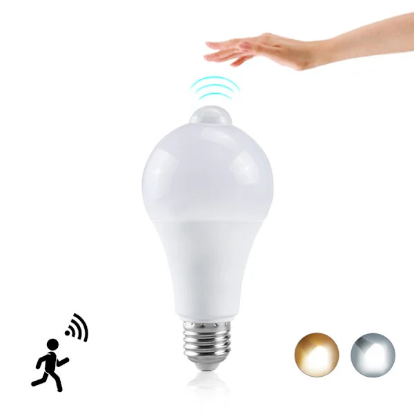 Kall vit LED-lampa med rörelsesensor för människokropp 15W infraröd LED-lampa bred trycklampa 60*122mm
